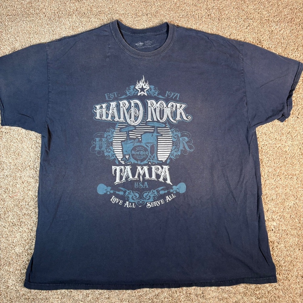 Hard Rock Cafe Tampa T-Shirt Graphic Print Short‎ Sleeve XX Large